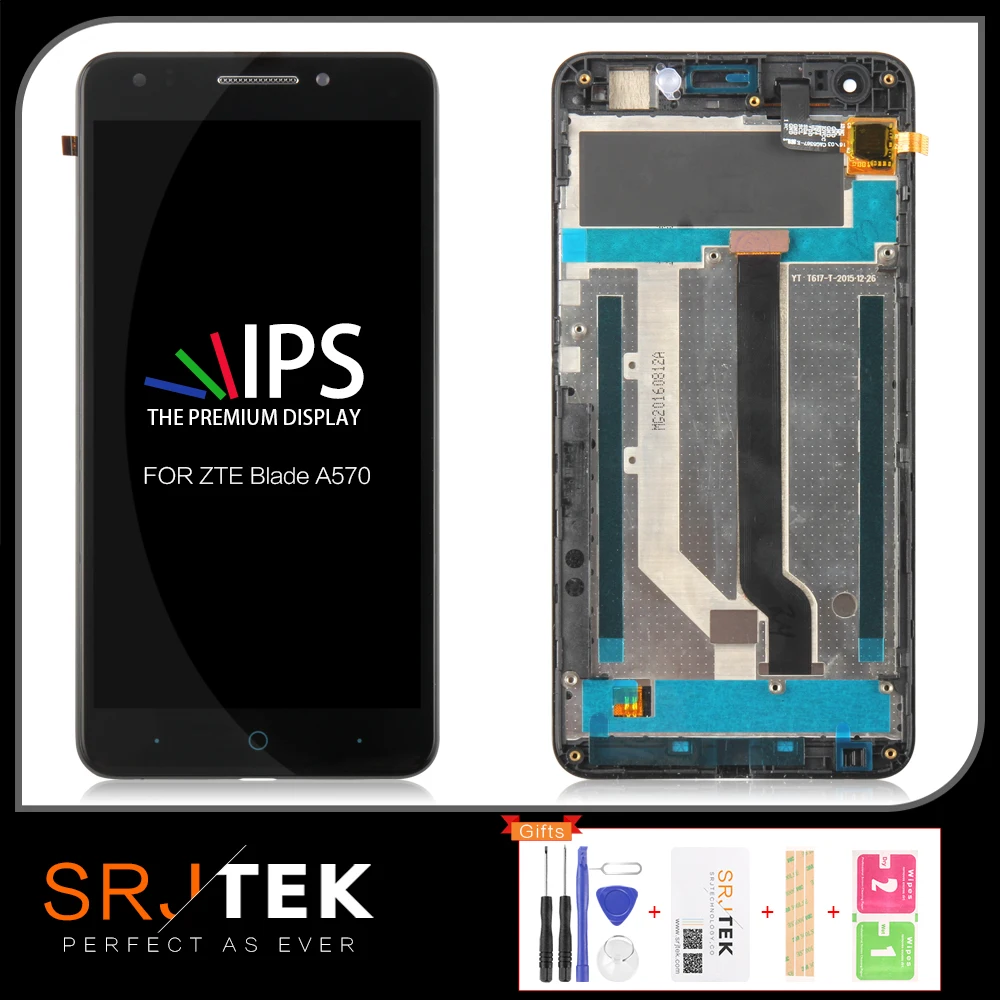 SRJTEK 5 ''экран для ZTE Blade A570 ЖК дисплей Матрица сенсорный дигитайзер в сборе