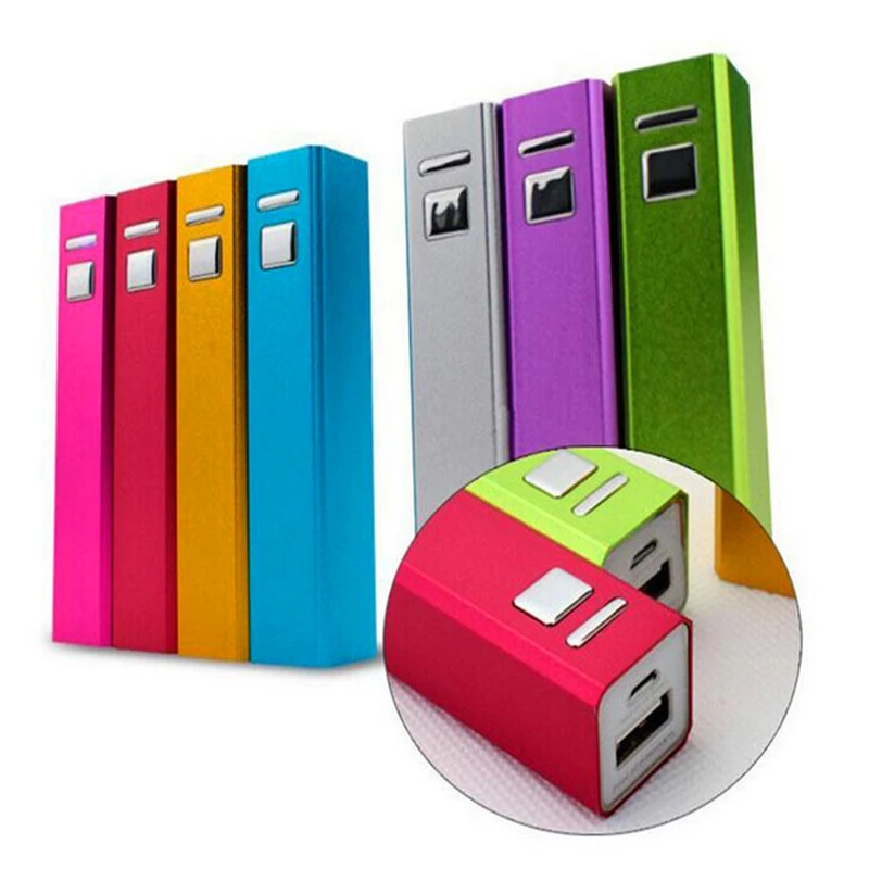 1 шт. алюминиевое Зарядное устройство USB 18650 2600 мАч внешний аккумулятор Комплект
