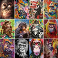 gorilla diamond diy painting street art animals jewel cross stitch home decor full drills paint mosaic art paint wall decor