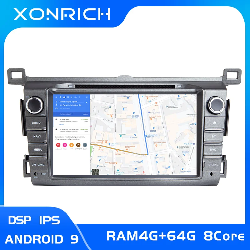 DSP ips, 4 ГБ, 64 ГБ, 2 Din Android 9 Автомобильный мультимедийный dvd-плеер gps для Toyota RAV4 для Toyota Previa Rav 4 2013 2018car Радио стерео