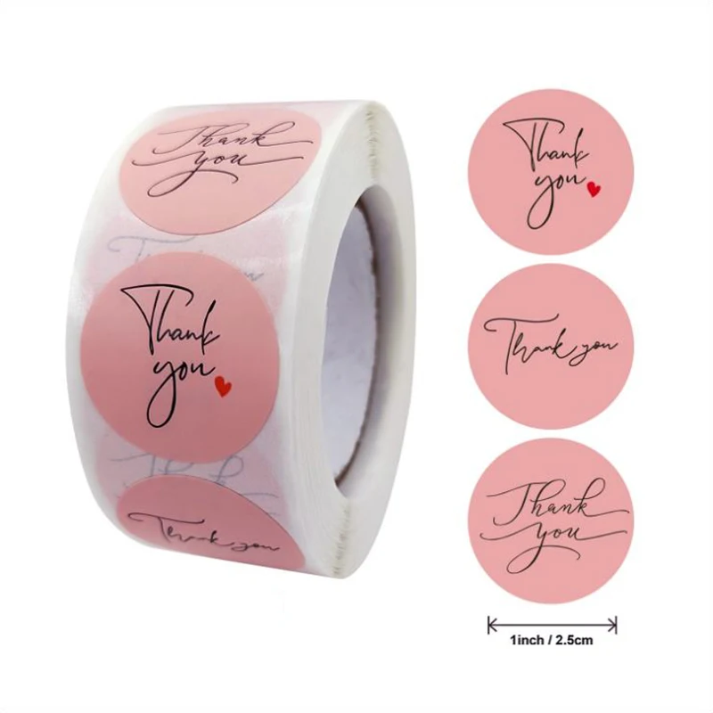 

500 шт. Джейн Ручка Наклейка «спасибо» этикетки запечатывания розовый Бумага наклейки канцелярские принадлежности & канцелярские товары укр...