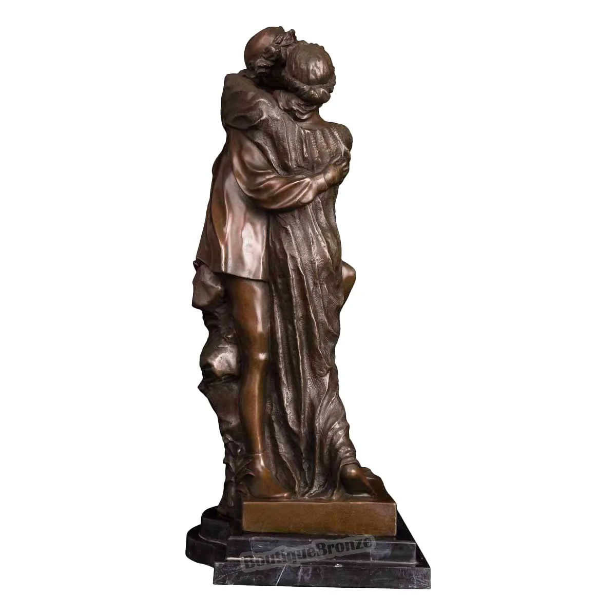 

Lovers Kiss Statue Sculpture Bronze Romantic Woman Men Couple Figurine Art Wedding Anniversary Gift Home Decoration