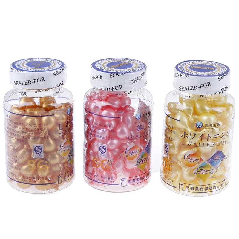 Капсулы для лица с веснушками экстракты золота/розового/желтого витамина Е