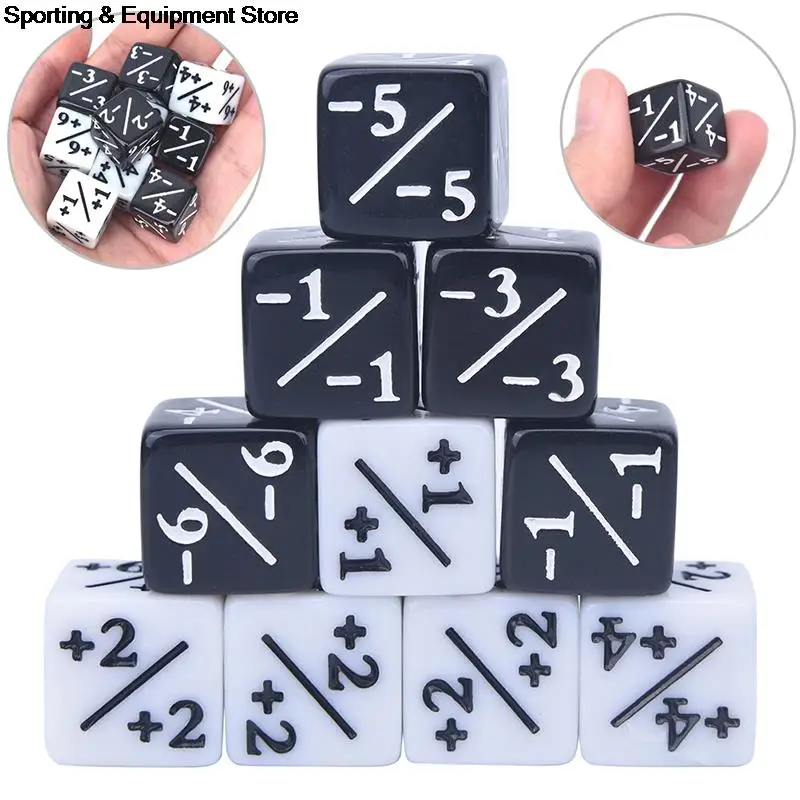 10 шт. кости счетчики 5 положительных + 1/+ 1 и отрицательных-1/-1 для волшебной