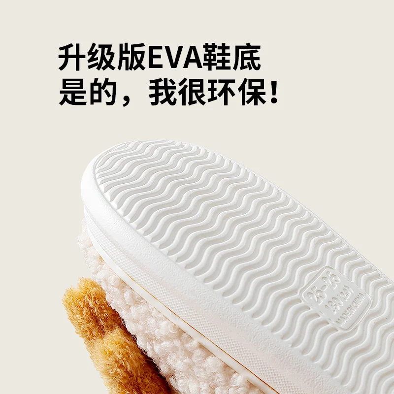 Тапочки детские плюшевые Нескользящие модные домашние тапочки с единорогом