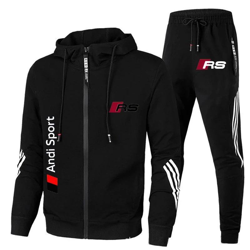 

Men's casual wear 2021 spring and autumn new jogging sportswear zipper hoodie + pants 2-piece suit men's sportswear sports suit