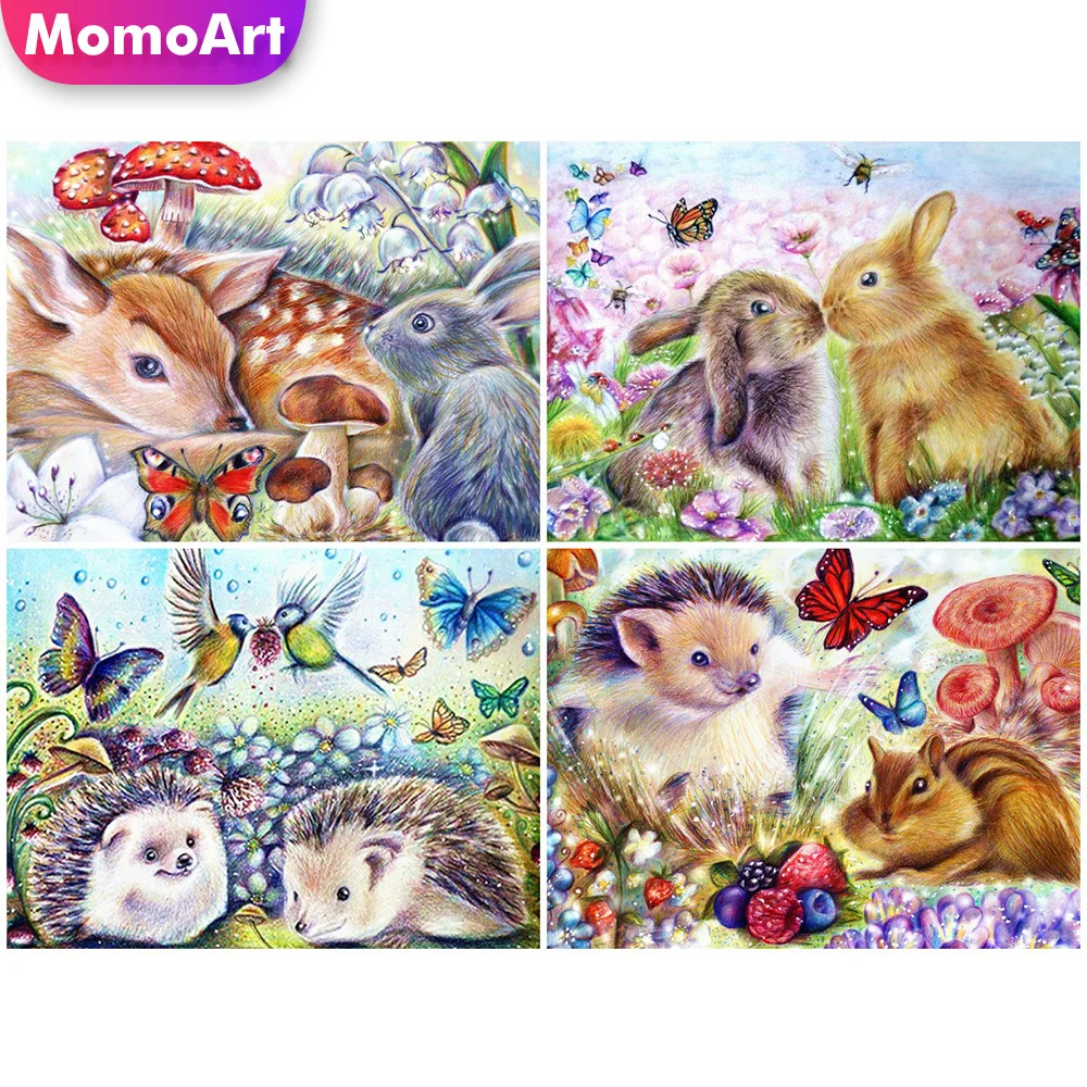

MomoArt 5D DIY Алмазная вышивка еж полная площадь Алмазная мозаика животные рукоделие Алмазная Живопись вышивка крестом наборы украшения для дом...