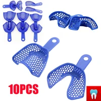 10pcs dental impressions tray plastic steel teeth holders dentistry instrument oral hygiene dentist materials dental trays tools