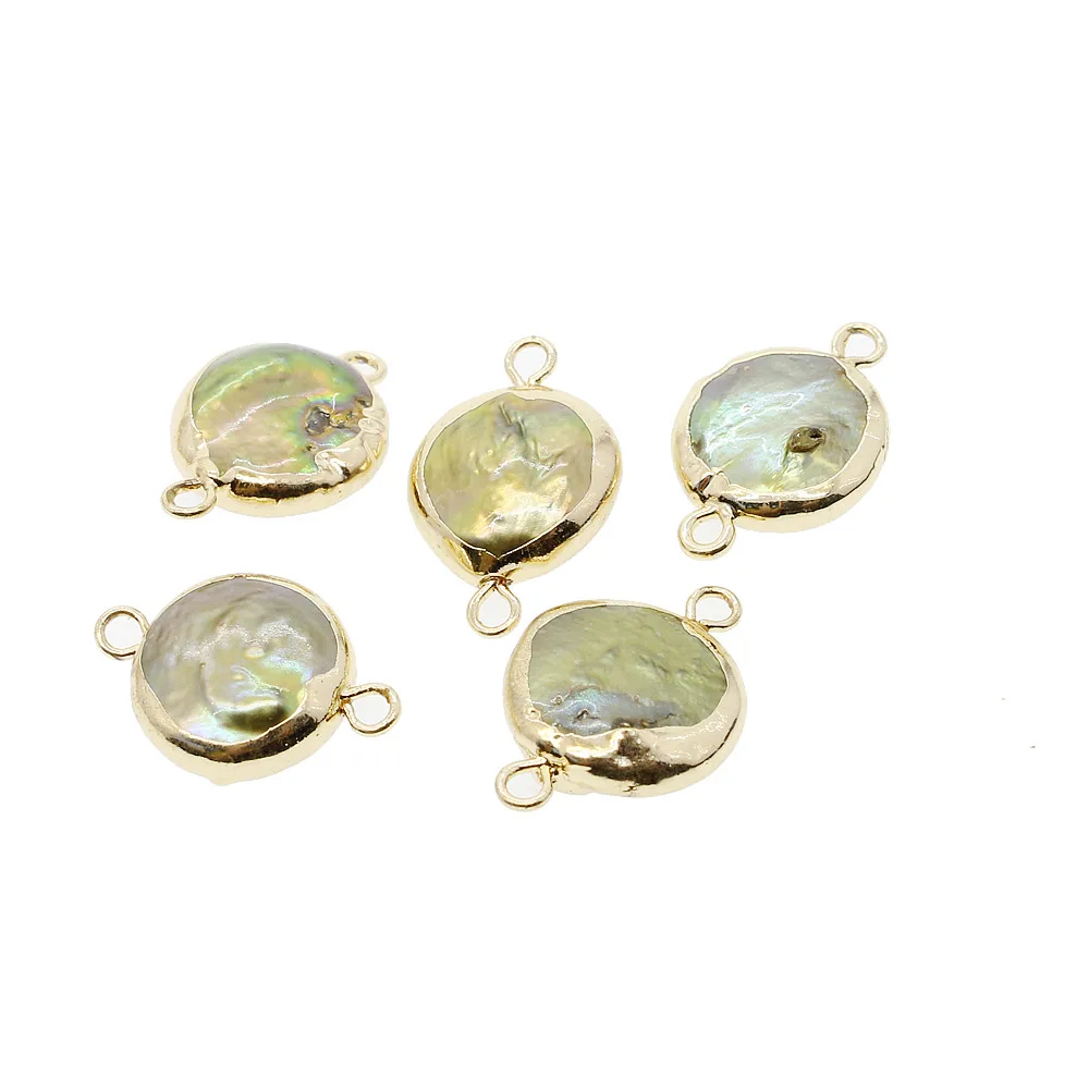 Коннектор из натурального пресноводного жемчуга круглой формы новинка 2019