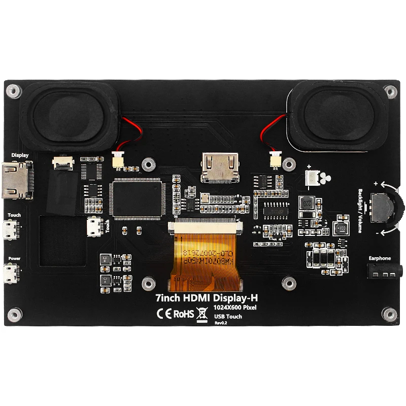 Емкостный ЖК-дисплей 7-дюймовый сенсорный экран Raspberry Pi 4 Model B 1024x600 IPS с динамиком