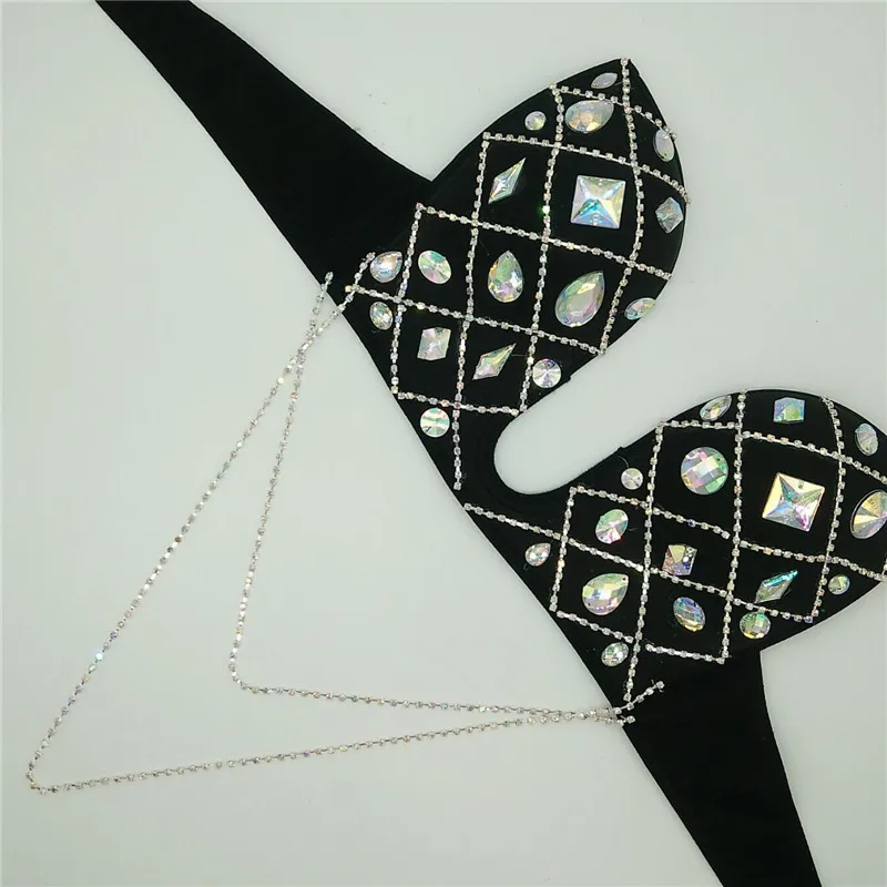 Блестящий бюстгальтер-бикини со стразами женское сексуальное нижнее белье