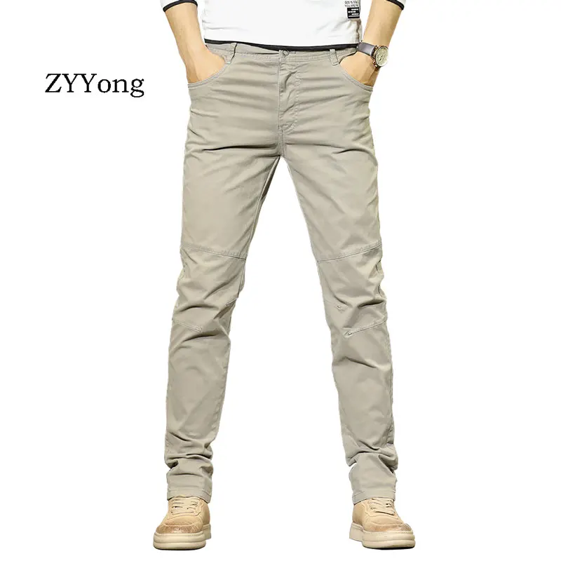 

2020 новые мужские брюки хлопковые прямые молодежные модные классические повседневные удобные тонкие эластичные уличные Черные Серые коричневые брюки