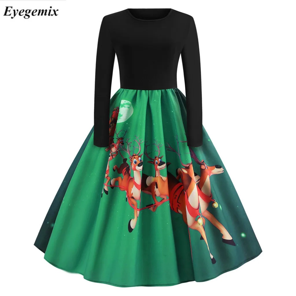 Женское облегающее платье-миди с принтом Деда Мороза | Женская одежда