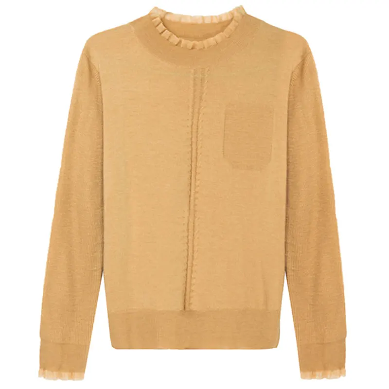 

YISU Women Spring Wool Sweater Half turtleneck Long sleeve Female Casual Spring top Solid color All-match Knitted Pullover 2021