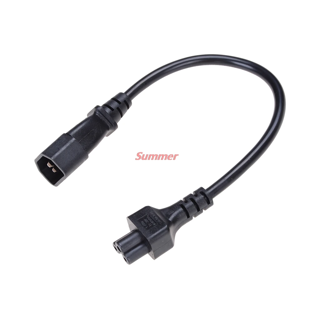 Smart Home 20cm IEC 320 C14 Male Plug to C5 Female Adapter Cable IEC 3 Pin Male to C5 Micky, PDU UPS Power Converter Cord 1pcs