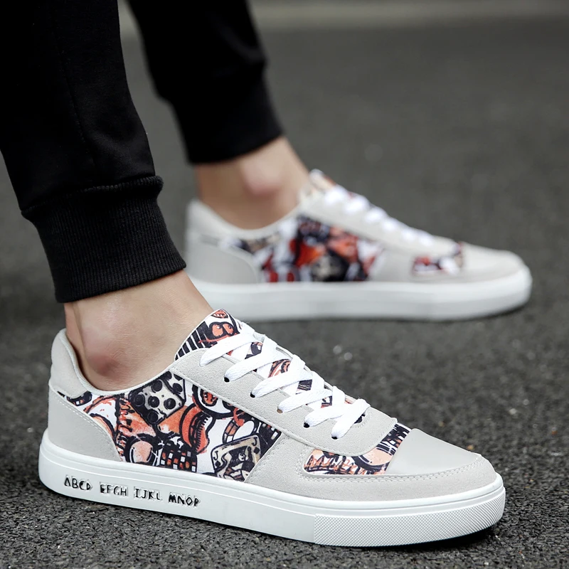 REFAFA Low-top Graffiti Sneakers Men's Earth Moving Shoes Summer Lightweight Breathable Canvas | Спорт и развлечения