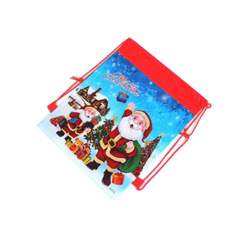 

Merry Christmas/Santa Claus Theme Drawstring Gifts Bags Cinch Kids Favors Baby Backpack Happy Birthday Party LX9F