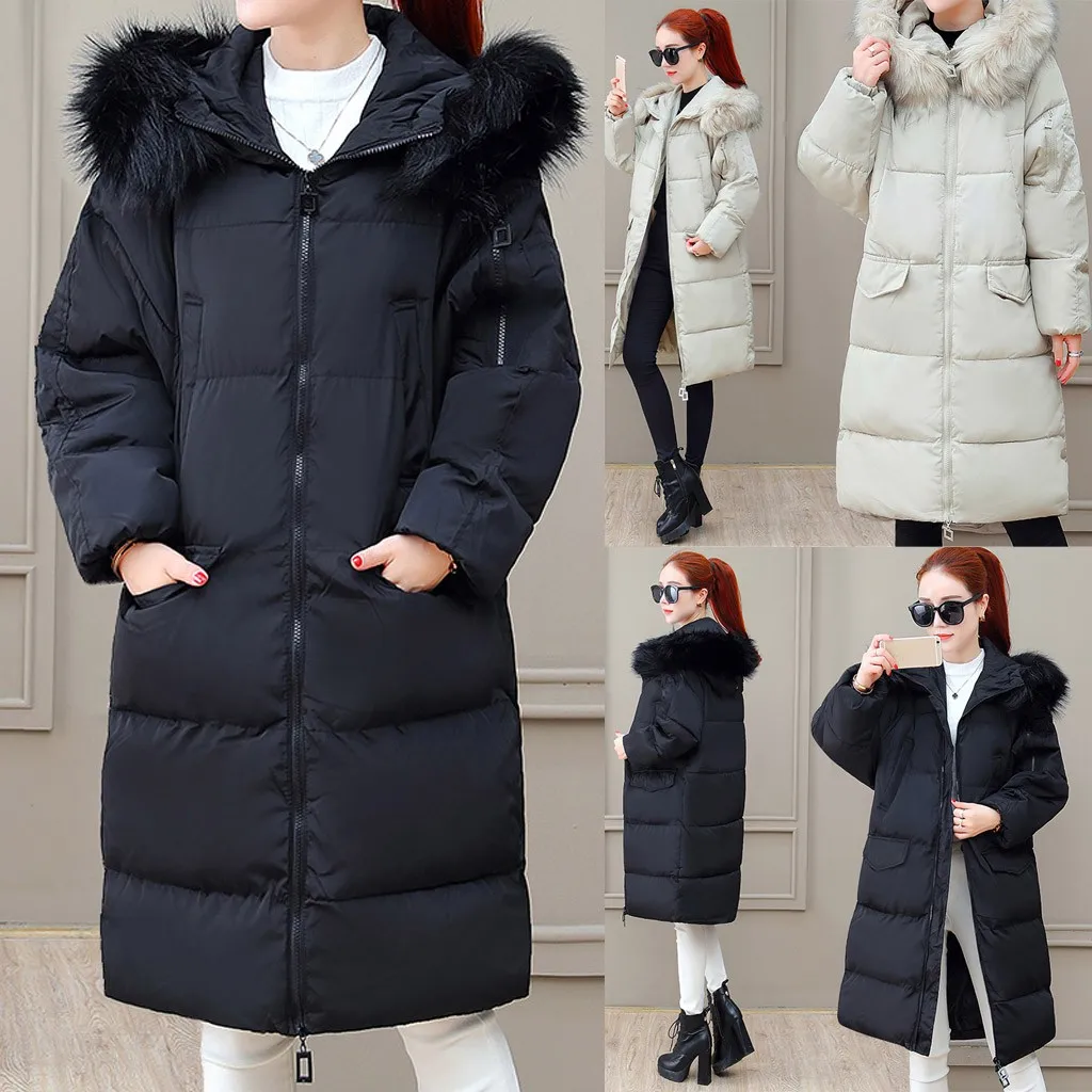 Модная парка 2019 зимнее пальто для женщин меховое с капюшоном теплое пуховик