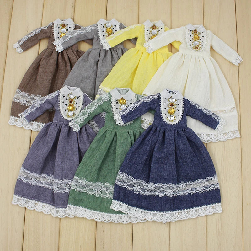 Blyth doll ледяное платье ретро мозаичные украшения платье