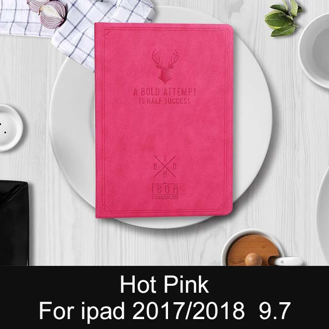 Hot Pink Essidi для ipad 9,7 защитный чехол для планшета из искусственной кожи чехол для ipad 6 Air 2 Smart Auto Wake and Sleep Складная подставка - Цвет: Hot Pink