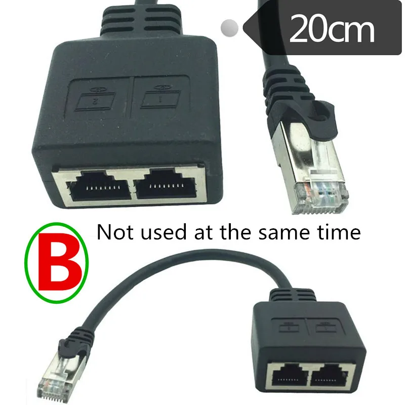 RJ45 Восьмиядерный сетевой кабель сплиттер сетевой тройник головка одна точка два адаптера Сетевой удлинитель CAT6/CAT5