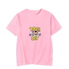 Футболка Doja с принтом кота для мужчин и женщин, модная футболка оверсайз, одежда для мальчиков и девочек, топы в стиле хип-хоп, милая музыкальная рубашка, на лето