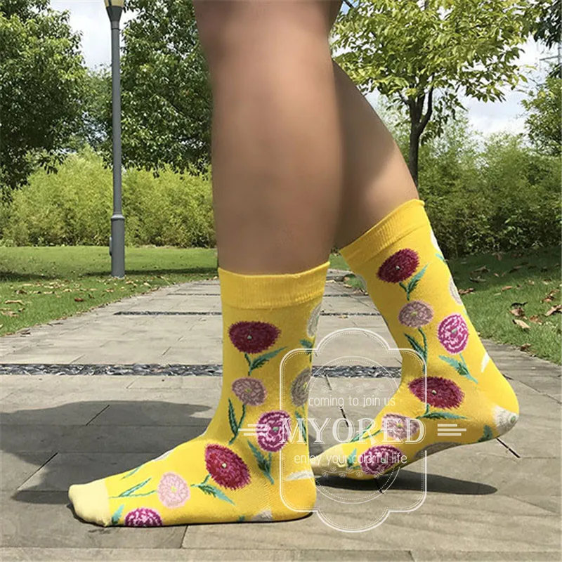 MYORED 1 пара Прямая поставка женские носки подарок на Рождество короткие цветной