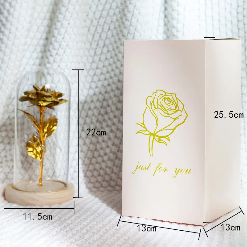 

Christmas Decorations LED String Lights Everlasting Flower Glass Cover Rose Valentine's Day Gift Creative Decoration Room Decor