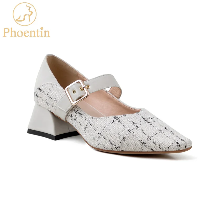 Женские туфли-лодочки Phoentin с узором Мэри Джейн Новое поступление 2020 на среднем