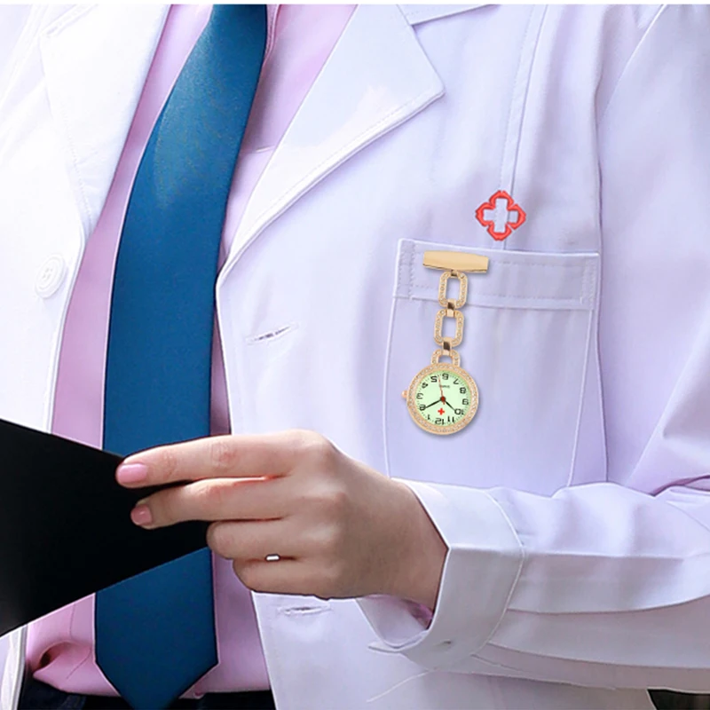 

High-quality Physician Nursing Watch Diamond Chest PocketWatch Pocket Watch Medical Exam Watch Doctor Clock Gift