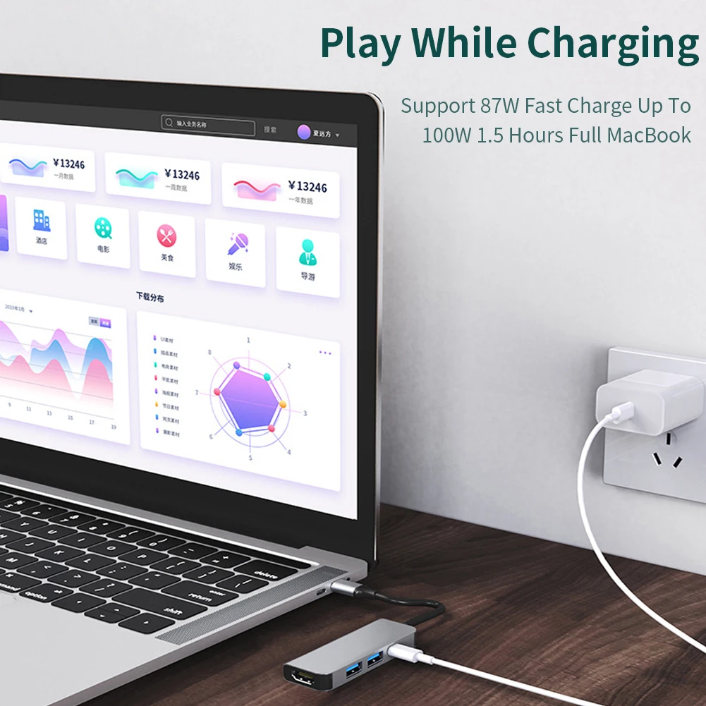 usb концентратор byscoon 4 в 1 4k hdmi совмест