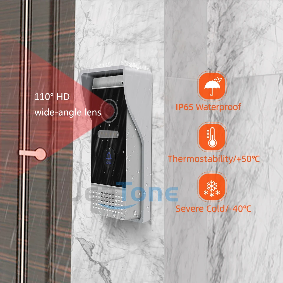 Jeatone Tuya smart 7 дюймов Wi-Fi видеодомофон для домашней безопасности домофон