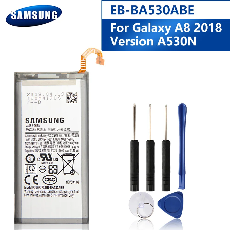 

Samsung оригинальный аккумулятор EB-BA530ABE для Samsung Galaxy A8 версии 2018 A530N SM-A530N оригинальный сменный аккумулятор для телефона 3000 мА · ч