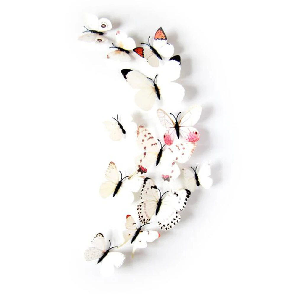 12 шт. 3D наклейки на стену в виде бабочек|Наклейки стену| |