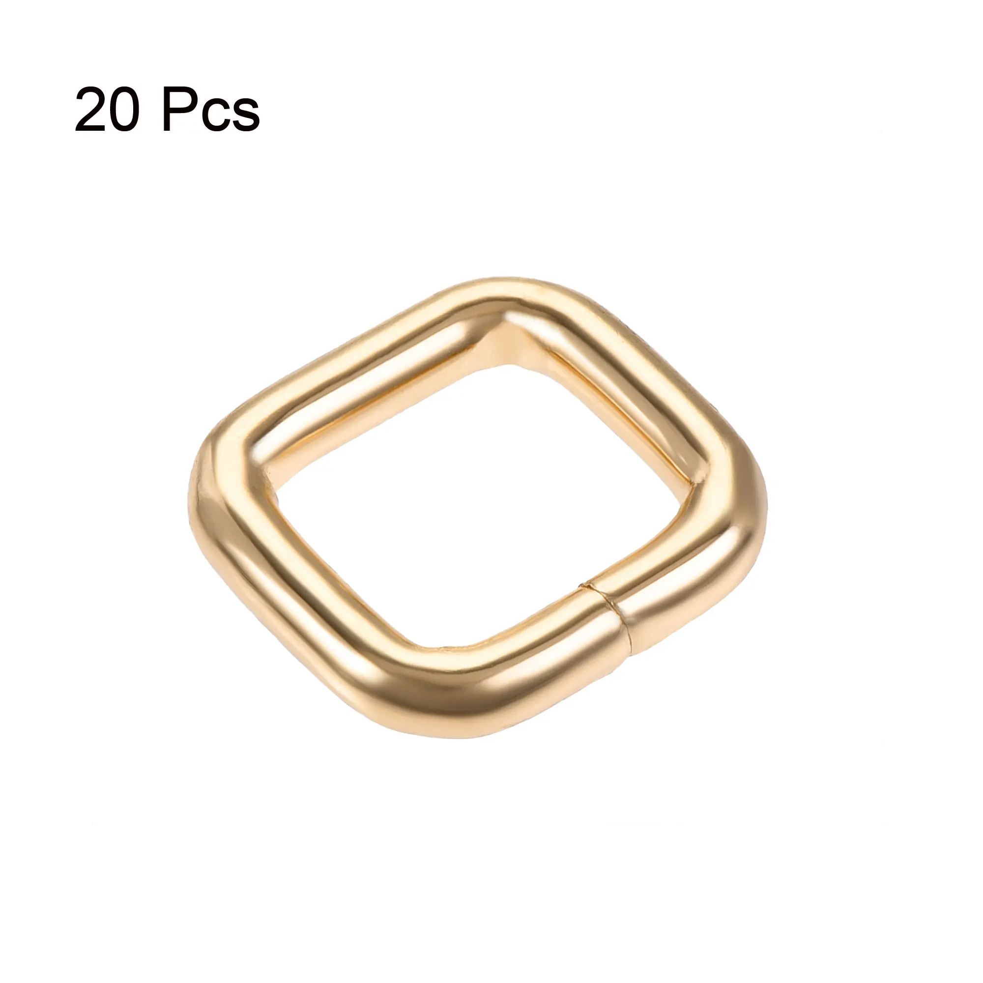 

Uxcell Metal Rectangle Ring Buckles 14x13mm for Bags Belts DIY Gold Tone 20pcs