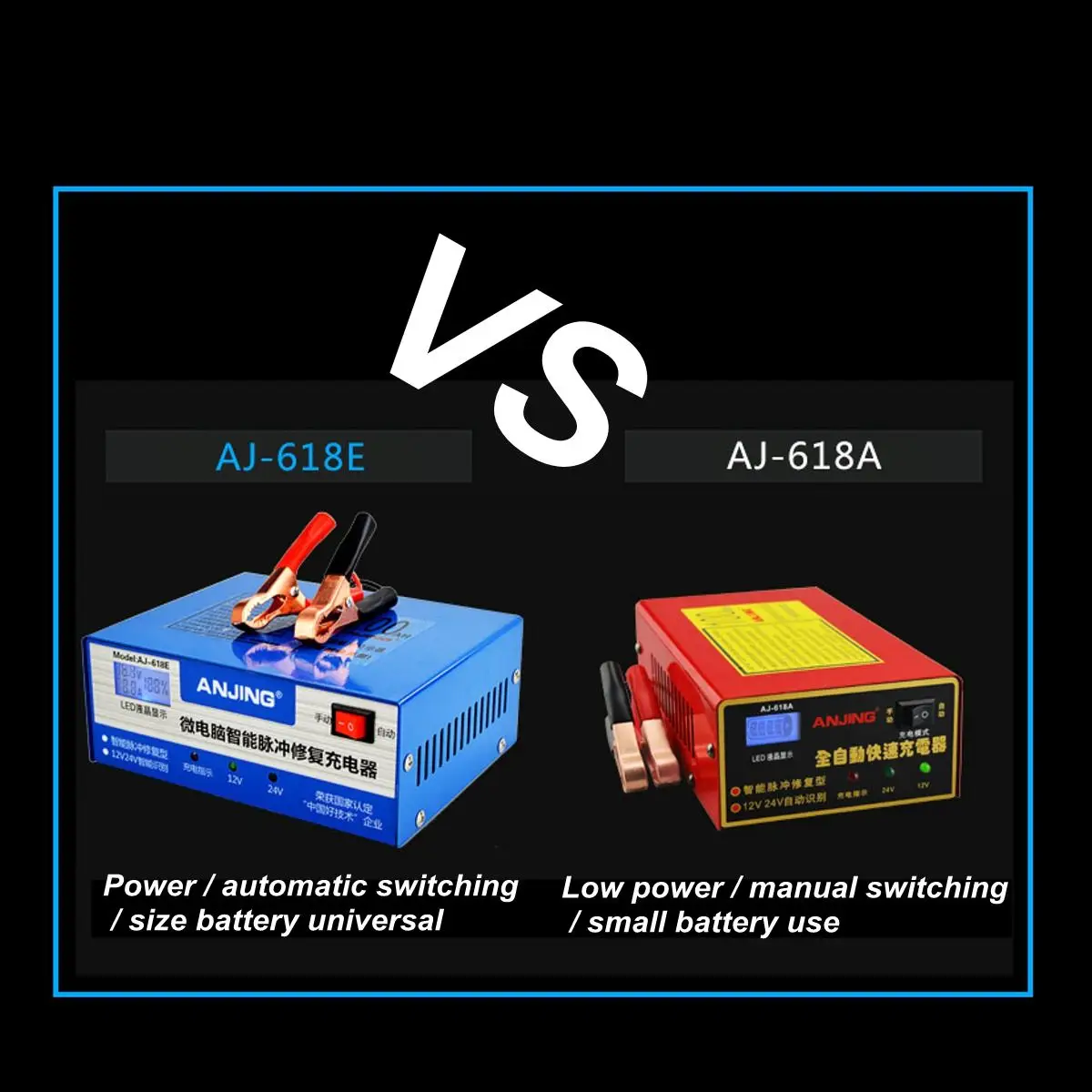 car battery charger automatic intelligent pulse repair 130v 250v 200ah 1224v five charging modes lead acid battery with adapter free global shipping