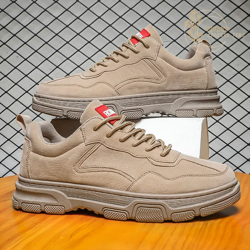 

Замшевые мужские повседневные туфли FIXSYS, весенние мужские кроссовки для отдыха на открытом воздухе, Ботинки Martin, ковбойская обувь с низким ...