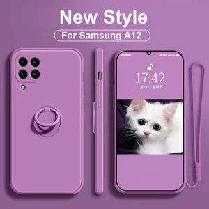 Чехол для Samsung Galaxy A12 A 12 A52 A72 4G 5G, мягкий чехол из жидкого силикона с ремешком для A12 A52 A72 A32 a 52 a 72 a 32 a 12, чехол на самсунг галакси а12 а32 а52 а72 чехлы