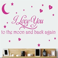 multicolor stickers for wall decoration i love you to the moon and back again kids rooms wall decals diy vinyl art mural
