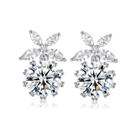 womens earrings fashion silver color simple earrings claw set zircon silver color earrings specially designed for women