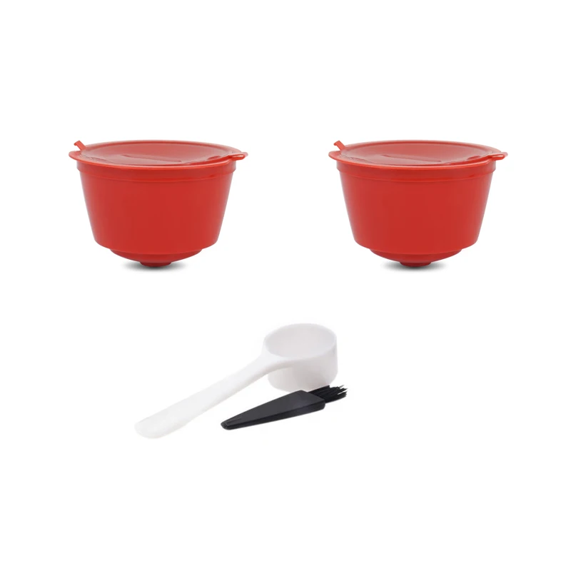 2PC red Фильтр для кофе многоразовый заполненный капсульный фильтр чашка бариста инструменты эспрессо Инструмент совместим с nestle машина - Цвет: 2PC red