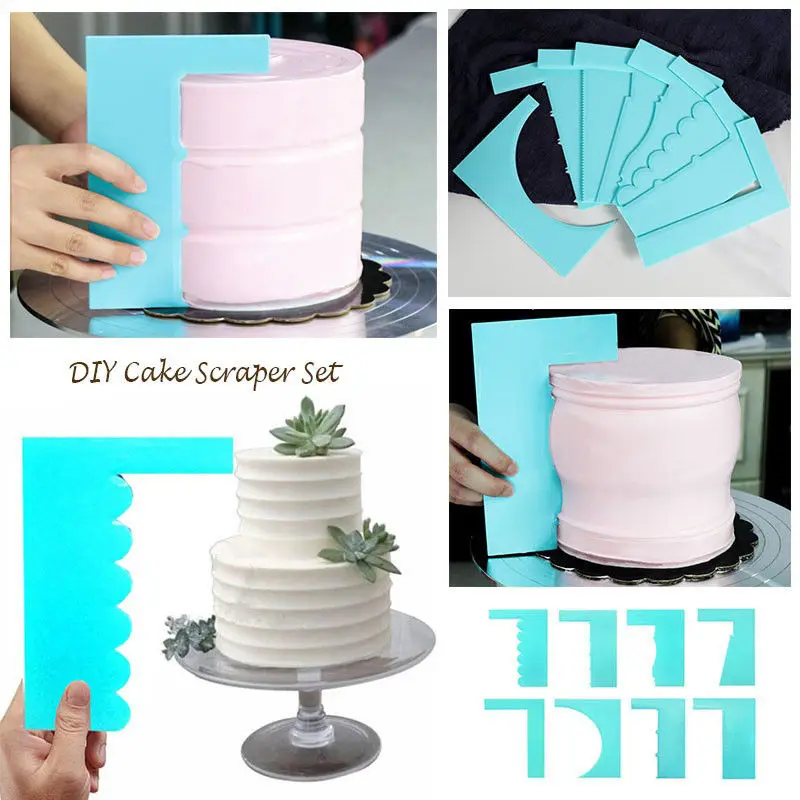 

8PCS Cake Cream Spatula Scraper Icing Piping Edges Adjustable Baking Tool Cake Spatula Cake Decorating Fondant Pastry Cutters