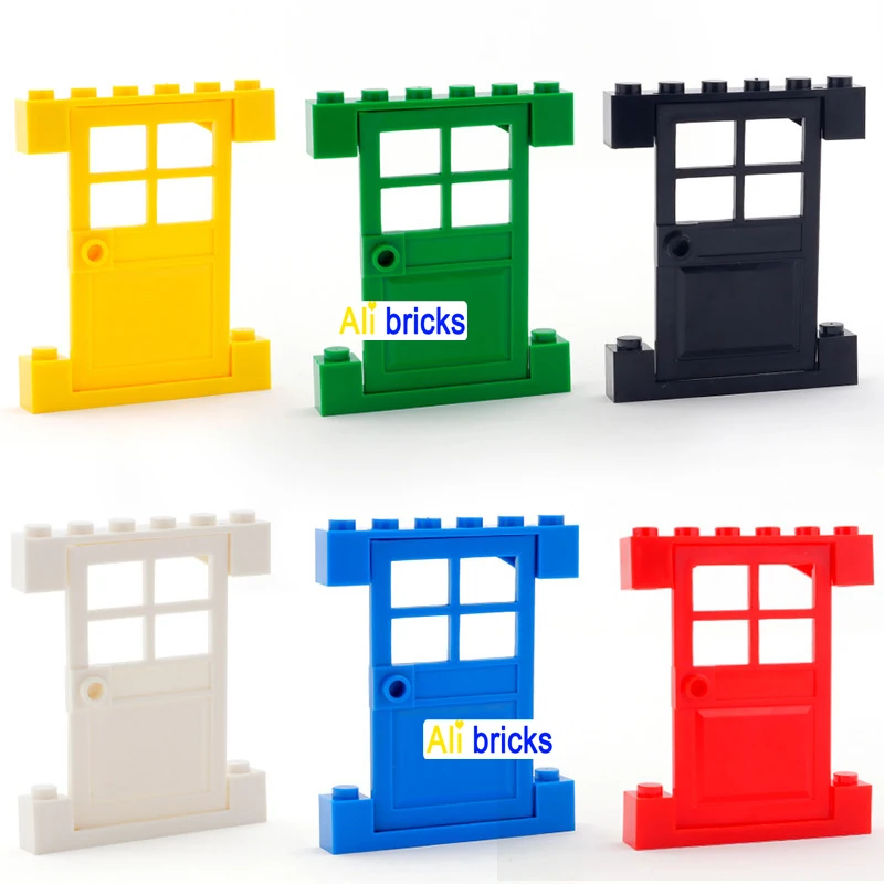 

6PCS DIY Blocks Building Bricks Doors and Windows Educational Assemblage Construction Toys for Children Compatible With Brands