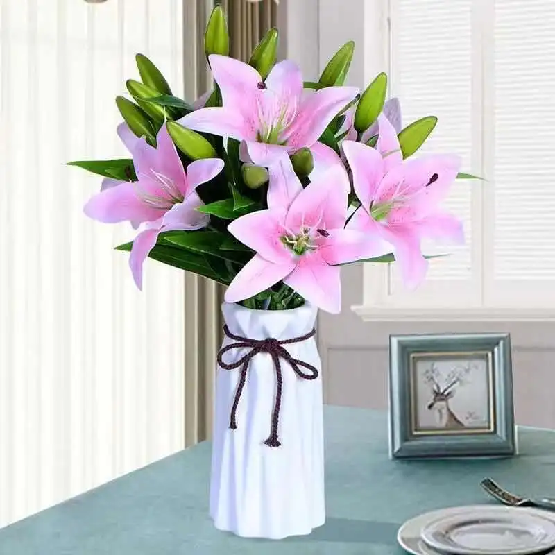 1 шт. искусственные лилии цветок ветка высокое качество имитация цветка Lilium