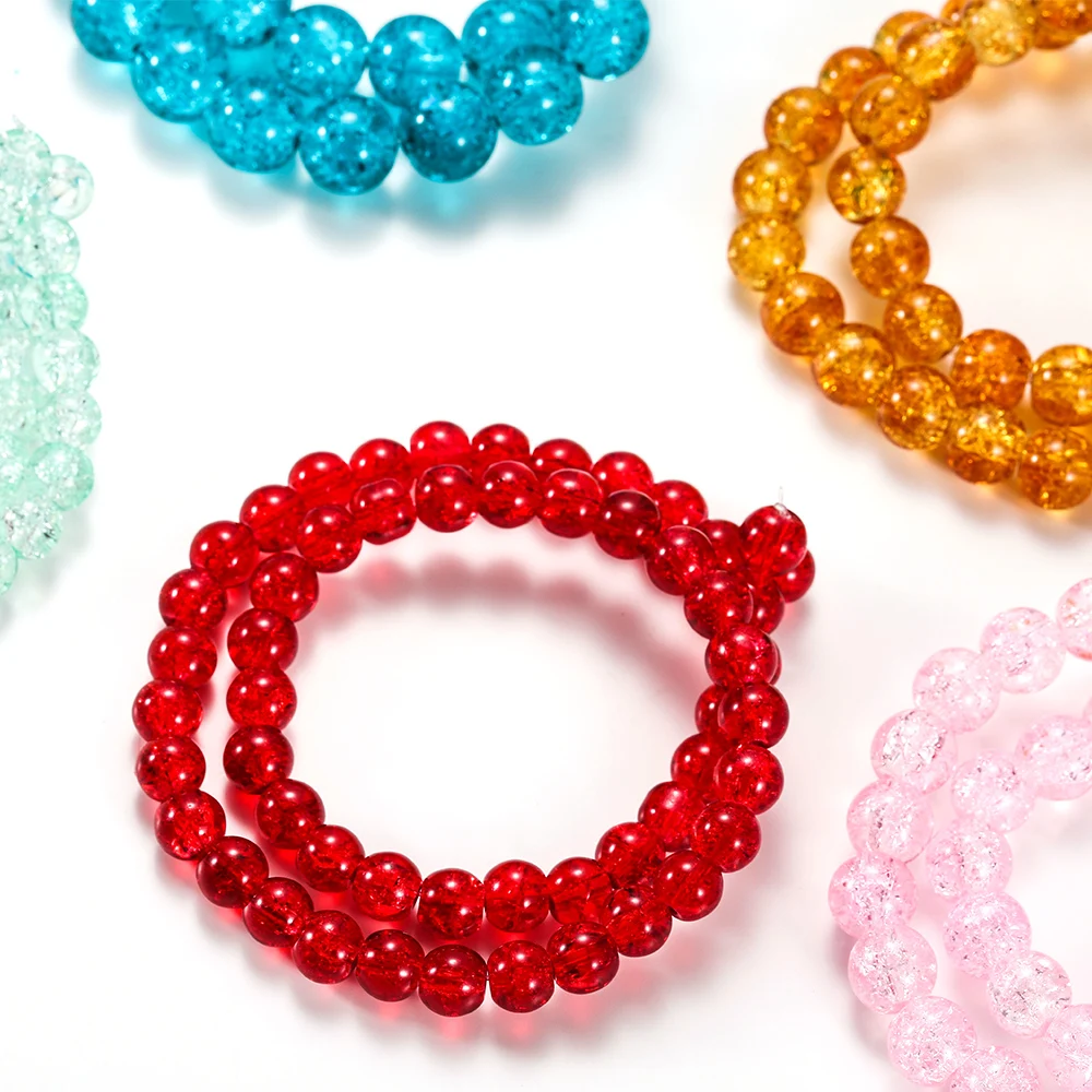 Multicolor Cracked Quartz Natural Stone Round Beads For Jewerly Making Crystal Ball for Diy Bracelet Necklace 8m-12m | Украшения и