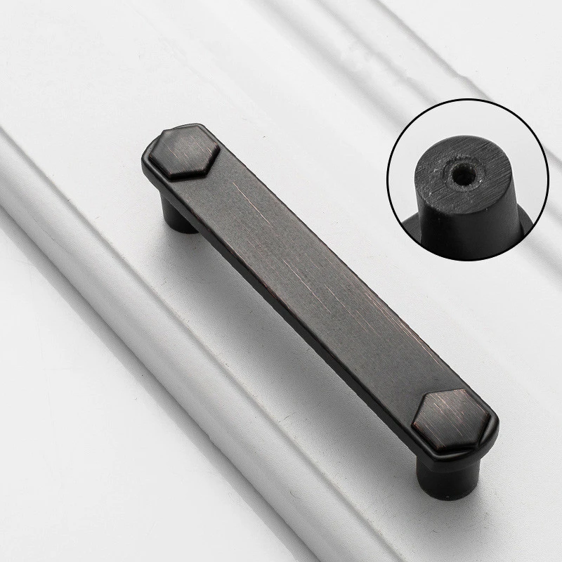 Винтажные черные/кофейные дверные ручки из цинкового сплава для кухонного шкафа
