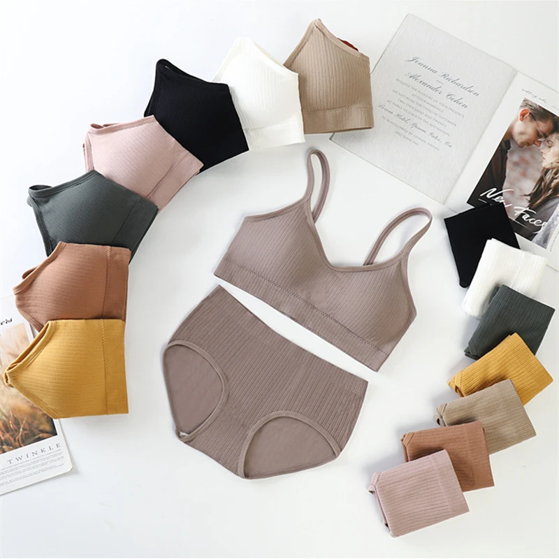 

Seamless Underwear Set Women Solid Bra Set Soft Comfortable Padded Bra &briefs Set Ladies Underwear Sexy Lingerie Suit Bra Set