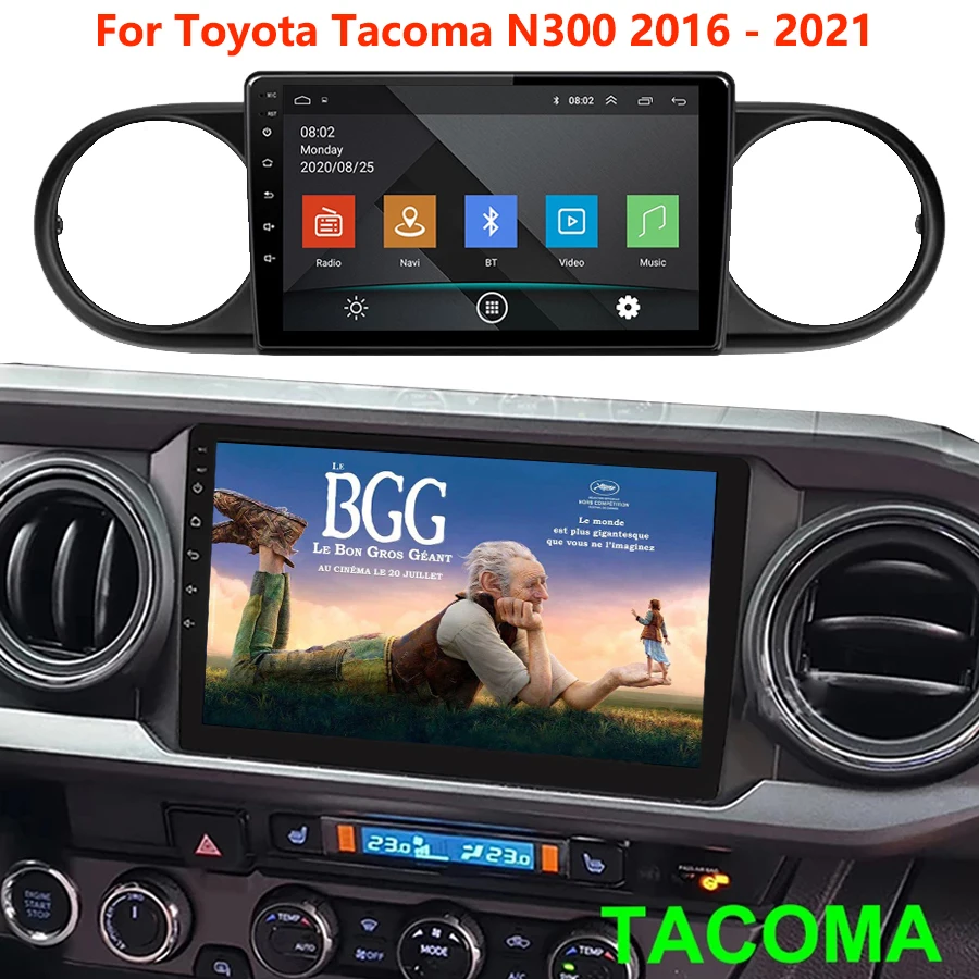Автомобильный DVD-видеоплеер 8 + 128 Гб ПЗУ Android 11 для Toyota Tacoma N300 2015 2017 2018 2019 2021