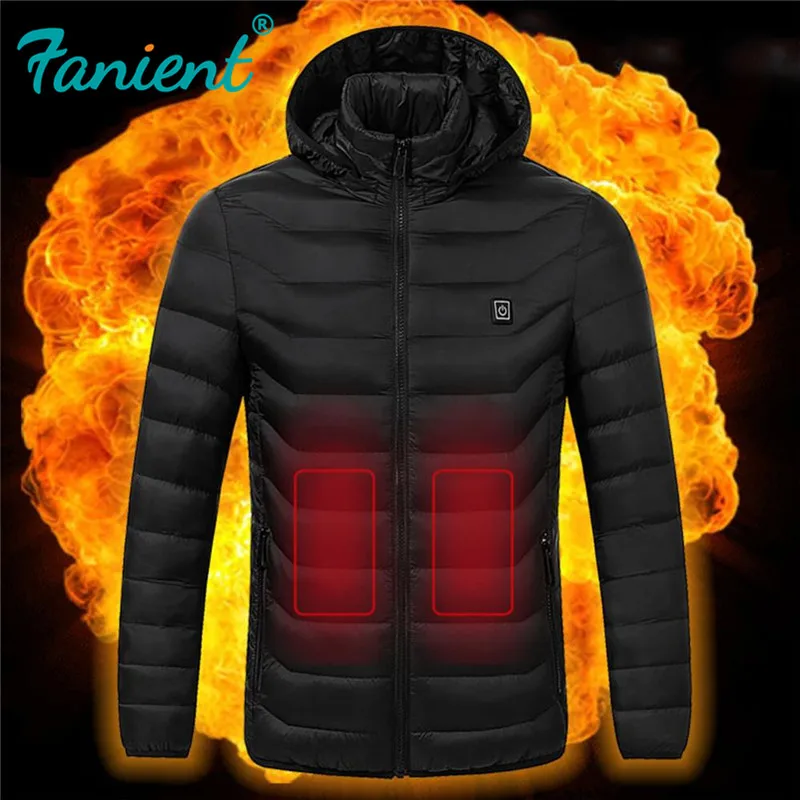 

Men's jacket High Quality Heated Jackets Down Cotton Mens Women USB Electric Heating Hooded Jackets Warm Winter Thermal Coat