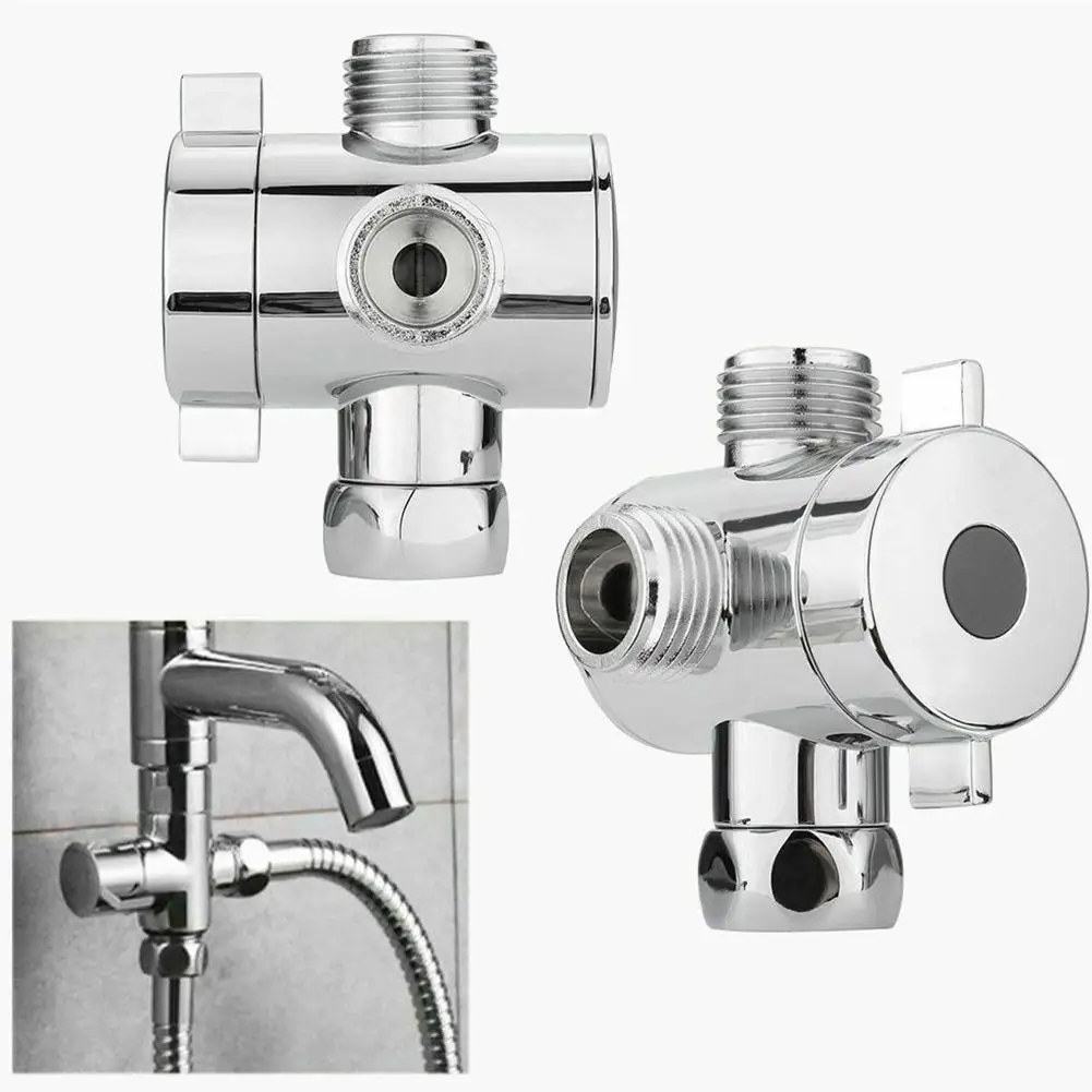 

Bathroom fixture faucet spare parts 1/2 Inch three bidet way valve adapter diverter head shower For toilet t-valve Q7O5